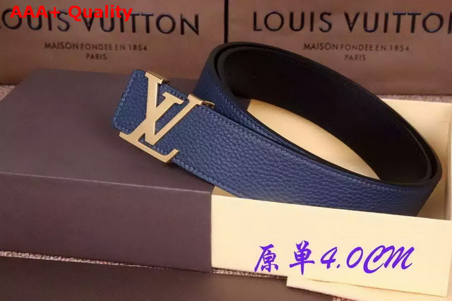 Louis Vuitton LV Signature Buckle 40mm Strap in Dark Blue Real Leather Replica