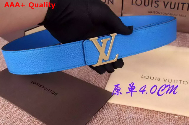 Louis Vuitton LV Signature Buckle Strap in Blue Real Leather Replica