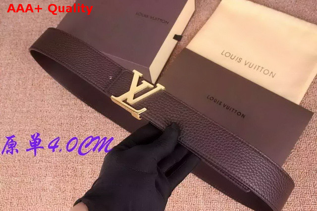 Louis Vuitton LV Signature Buckle Strap in Brown Leather 40mm Replica