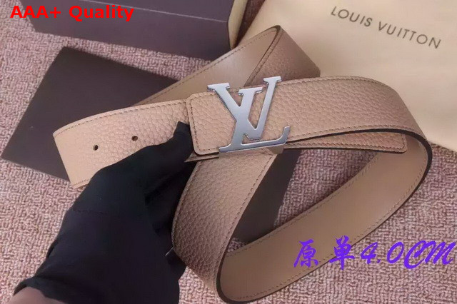 Louis Vuitton LV Signature Buckle Strap in Grey Calf Leather 40mm Replica