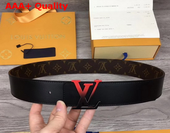 Louis Vuitton LV Sunset 40mm Reversible Belt Brown Monogram Canvas and Black Calf Leather Lining M0228T Replica