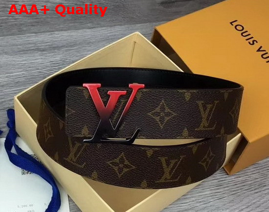 Louis Vuitton LV Sunset 40mm Reversible Belt Brown Monogram Canvas and Black Calf Leather Lining M0228T Replica