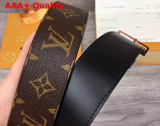 Louis Vuitton LV Sunset 40mm Reversible Belt Brown Monogram Canvas and Black Calf Leather Lining M0228T Replica