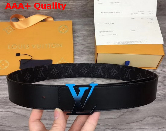 Louis Vuitton LV Sunset 40mm Reversible Belt Grey Monogram Eclipse Canvas and Black Calf Leather Lining M0227T Replica