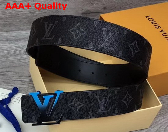 Louis Vuitton LV Sunset 40mm Reversible Belt Grey Monogram Eclipse Canvas and Black Calf Leather Lining M0227T Replica