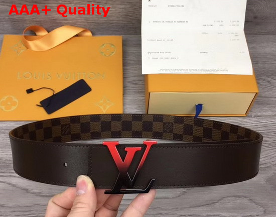 Louis Vuitton LV Sunset 40mm Reversible Belt in Damier Ebene Canvas and Brown Calf Leather Lining Replica