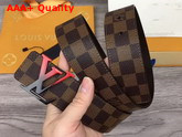 Louis Vuitton LV Sunset 40mm Reversible Belt in Damier Ebene Canvas and Brown Calf Leather Lining Replica