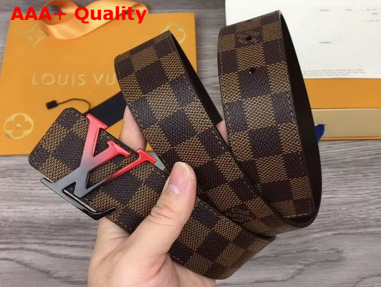 Louis Vuitton LV Sunset 40mm Reversible Belt in Damier Ebene Canvas and Brown Calf Leather Lining Replica