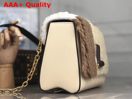 Louis Vuitton LV Teddy Twist MM Handbag in Beige and Brown Shearling and Epi Leather M55450 Replica