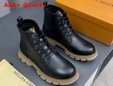 Louis Vuitton Lace Up Boot in Black Calf Leather for Men Replica