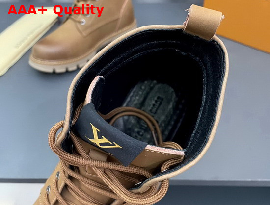 Louis Vuitton Lace Up Boot in Tan Calf Leather for Men Replica