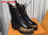 Louis Vuitton Laureate Platform Desert Boot Black Suede Calf Leather and Patent Monogram Canvas 1A2ZC9 Replica