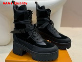 Louis Vuitton Laureate Platform Desert Boot in Black Suede and Plain Calf Leather 1AD25F Replica