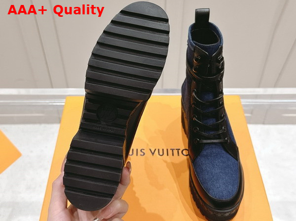 Louis Vuitton Laureate Platform Desert Boot in Dark Blue Denim 1ACH8U Replica