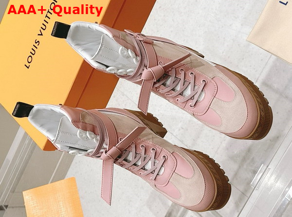 Louis Vuitton Laureate Platform Desert Boot in White and Pink Suede and Plain Calf Leather 1AD23N Replica