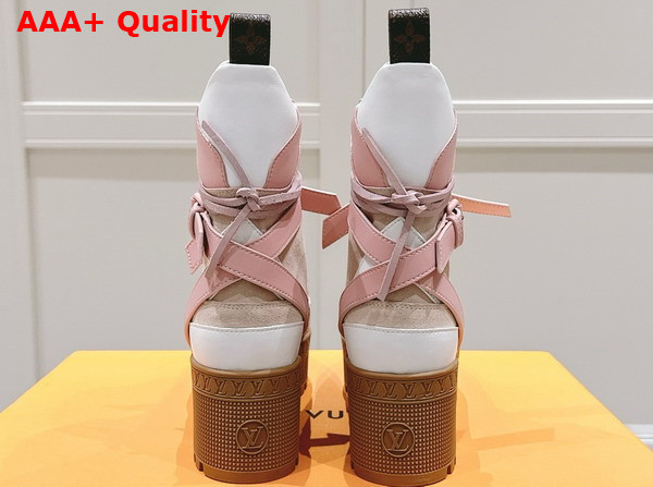 Louis Vuitton Laureate Platform Desert Boot in White and Pink Suede and Plain Calf Leather 1AD23N Replica