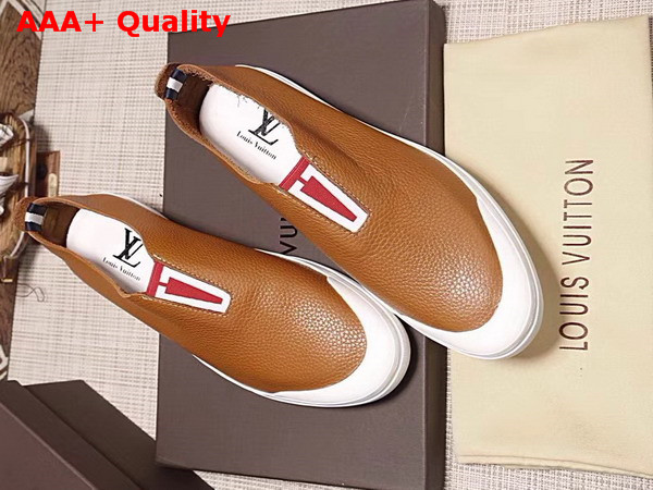 Louis Vuitton Leather Loafer Shoes in Brown Grained Calf Leather Replica