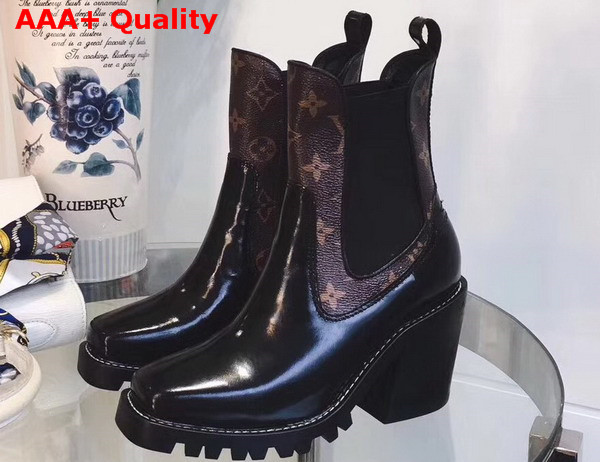 Louis Vuitton Limitless Ankle Boot Glazed Calf Leather with Monogram Canvas 1A3GP5 Replica