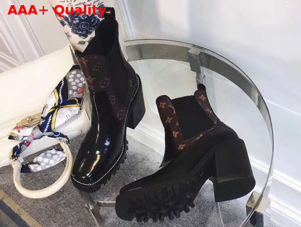 Louis Vuitton Limitless Ankle Boot Glazed Calf Leather with Monogram Canvas 1A3GP5 Replica