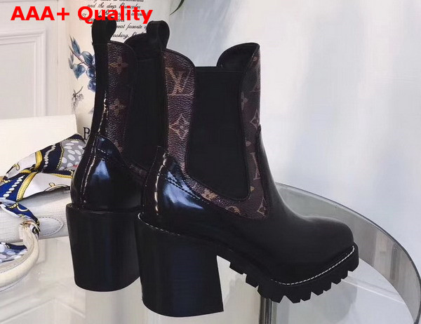 Louis Vuitton Limitless Ankle Boot Glazed Calf Leather with Monogram Canvas 1A3GP5 Replica