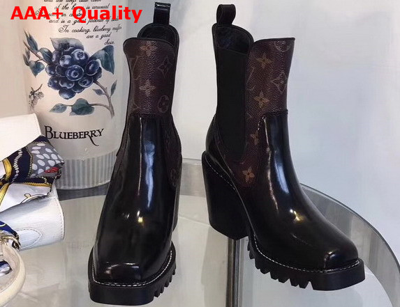 Louis Vuitton Limitless Ankle Boot Glazed Calf Leather with Monogram Canvas 1A3GP5 Replica