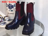 Louis Vuitton Limitless Ankle Boot Navy Blue Glazed Calf Leather with Elastic inserts on Both Sides Replica