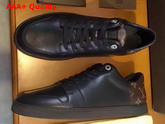 Louis Vuitton Line Up Sneaker in Black Calf Leather and Monogram Canvas Replica