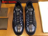 Louis Vuitton Line Up Sneaker in Black Calf Leather and Suede Calf Leather Replica