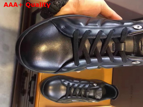 Louis Vuitton Line Up Sneaker in Black Calf Leather and Suede Calf Leather Replica