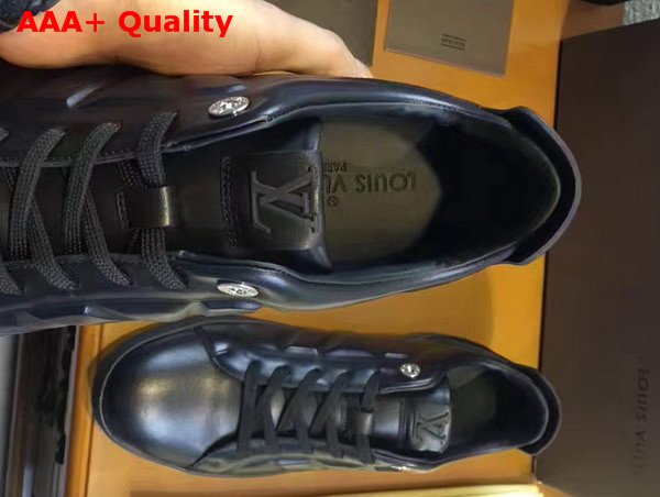 Louis Vuitton Line Up Sneaker in Black Calf Leather and Suede Calf Leather Replica