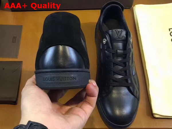 Louis Vuitton Line Up Sneaker in Black Calf Leather and Suede Calf Leather Replica