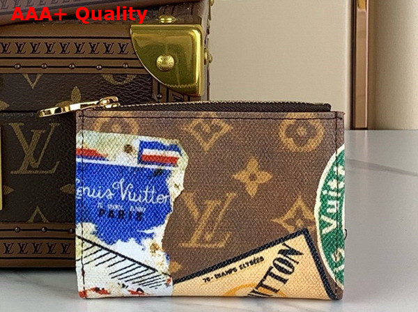 Louis Vuitton Lisa Wallet in Monogram Coated Canvas Printed with Vintage Hotel Labels Replica