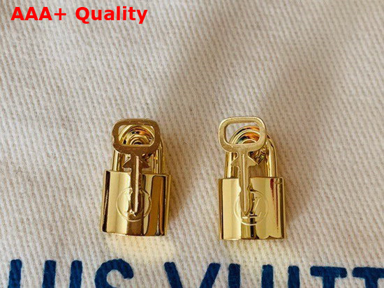 Louis Vuitton Lock It Earrings Gold Color Hardware M00405 Replica