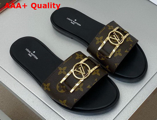 Louis Vuitton Lock It Flat Mule in Patent Monogram Canvas 1A64MO Replica