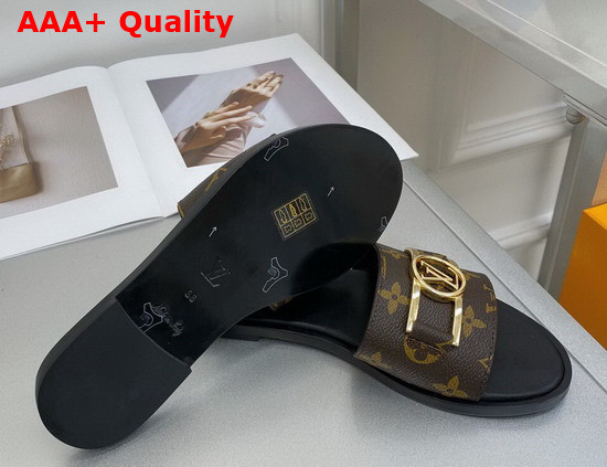 Louis Vuitton Lock It Flat Mule in Patent Monogram Canvas 1A64MO Replica