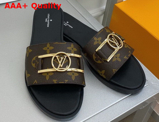 Louis Vuitton Lock It Flat Mule in Patent Monogram Canvas 1A64MO Replica