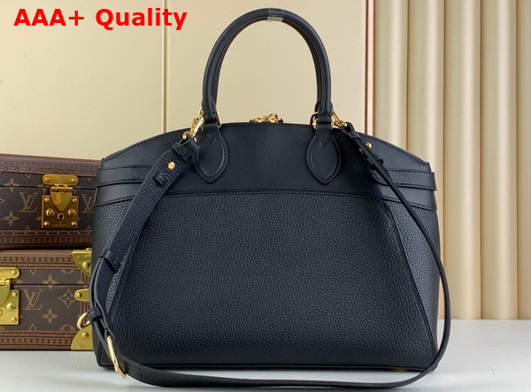 Louis Vuitton Lock It MM Bag in Black Taurillon Leather and Smooth Leather M22914 Replica