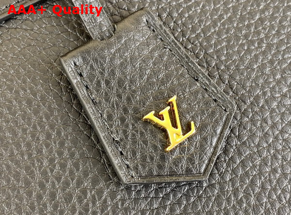 Louis Vuitton Lock It MM Bag in Black Taurillon Leather and Smooth Leather M22914 Replica