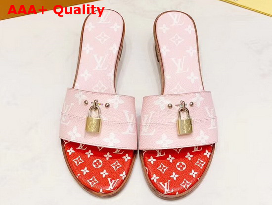 Louis Vuitton Lock It Mule Pink and Red Patent Monogram Canvas Replica