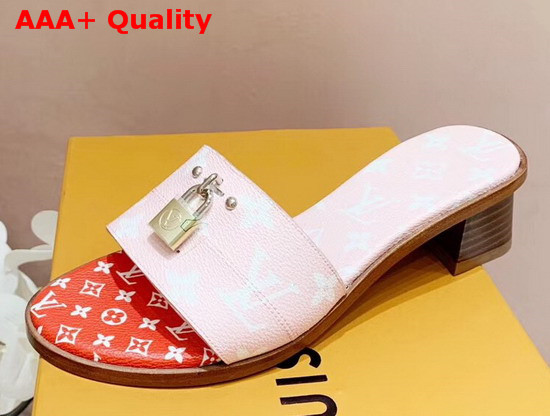 Louis Vuitton Lock It Mule Pink and Red Patent Monogram Canvas Replica