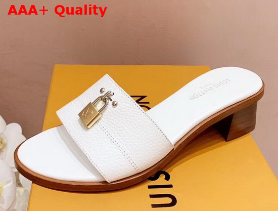 Louis Vuitton Lock It Mule White Grained Calf Leather Replica