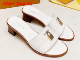 Louis Vuitton Lock It Mule White Grained Calf Leather Replica