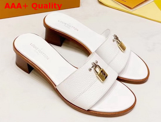 Louis Vuitton Lock It Mule White Grained Calf Leather Replica