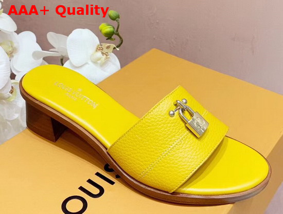 Louis Vuitton Lock It Mule Yellow Grained Calf Leather Replica