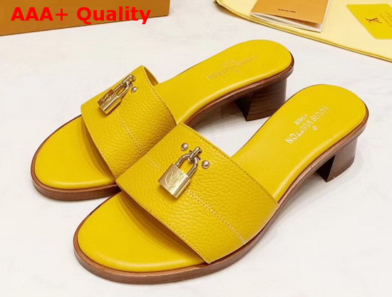 Louis Vuitton Lock It Mule Yellow Grained Calf Leather Replica