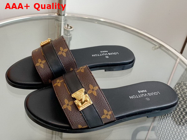 Louis Vuitton Lock It Mule in Black Patent Monogram Canvas Replica