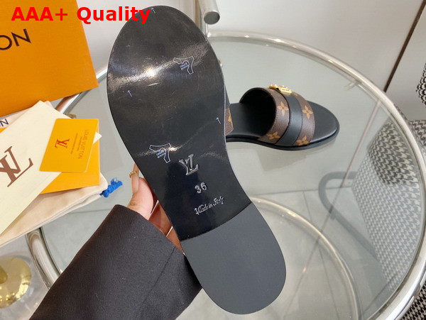 Louis Vuitton Lock It Mule in Black Patent Monogram Canvas Replica