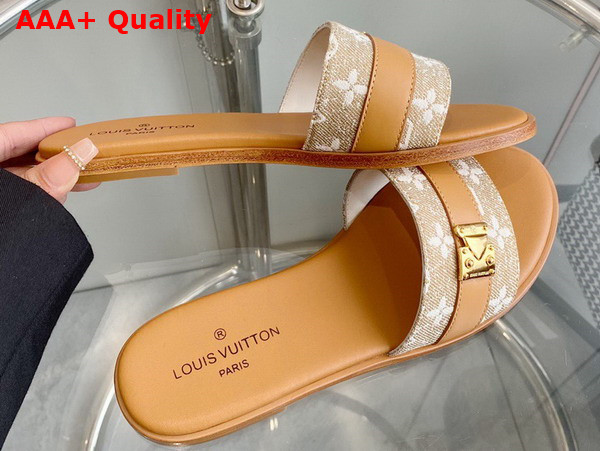 Louis Vuitton Lock It Mule in Gold Monogram Canvas and Calf Leather 1ABV0K Replica