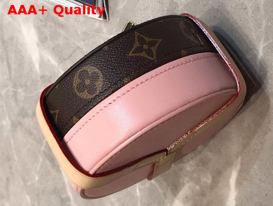 Louis Vuitton Lock Me Box Gm in Monogram Canvas and Pink Natural Leather Replica