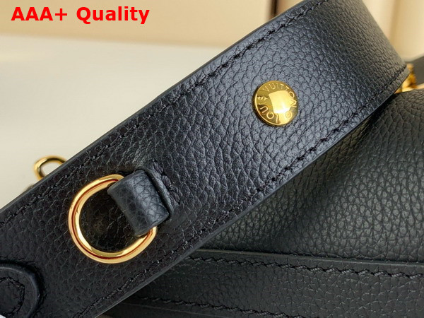 Louis Vuitton Lock and Walk Sleek Bucket Bag in Black Grained Calf Leather M24006 Replica